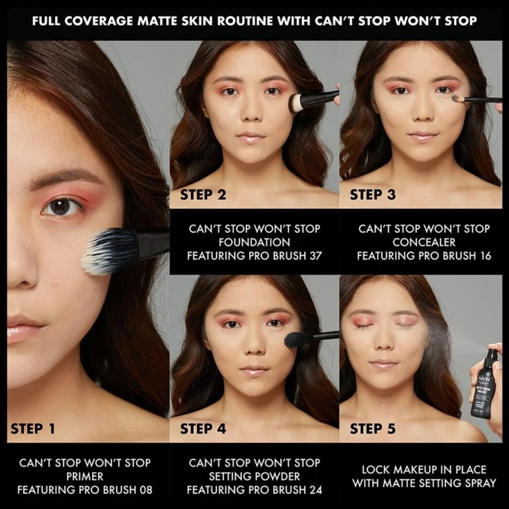 NYX Can't Stop Won't Stop 24hr Full Coverage Liquid Foundation Golden Honey, NEW - Picture 6 of 10